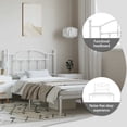 thumbnail image 4 of vidaXL White Twin Metal Bed Frame with Headboard & Slats, No Mattress, Easy Assembly, 4 of 9