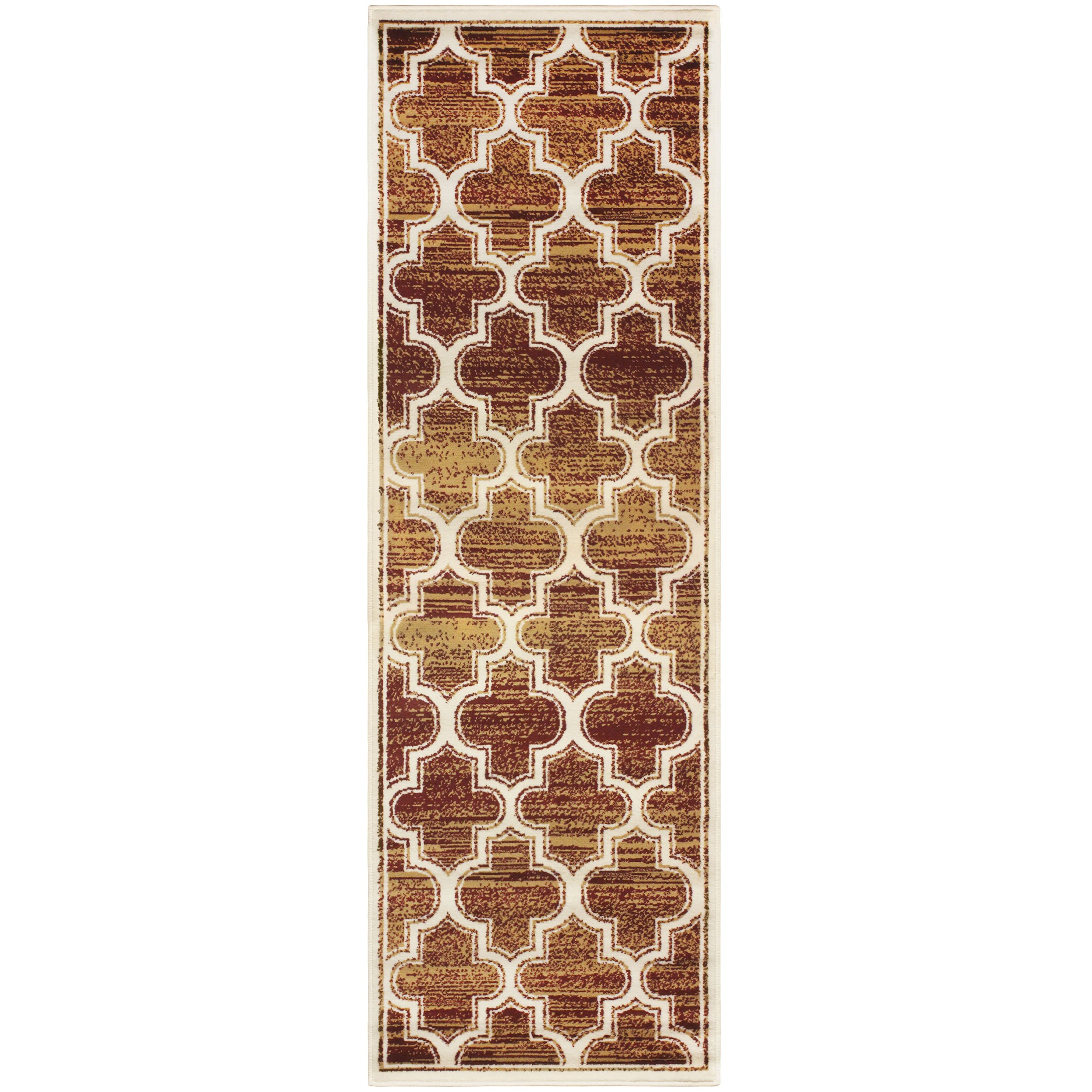Moroccan MidCentury Contemporary Trellis Area Rug Gold / 2.6 ft. x 8