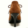 thumbnail image 3 of FSJ Women Round Toe Oxfords Heels Lace-Up Stiletto High Heel Fashion Pumps Office Party Shoes Size 8 Brown, 3 of 4