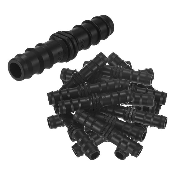 Uxcell 20-Pack Drip Irrigation Barbed Fittings, for 3/8 Inch Tubing Connector Plastic Coupling Irrigation Parts