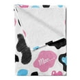 thumbnail image 2 of Cow Print Soft Flannel Fleece Throw Blanket, Animal Hide Hearts Moo Barnyard Love Abstract Design Farmland, Cozy Plush for Indoor and Outdoor Use, 50" x 70", Pale Pink Black White, by Ambesonne, 2 of 5