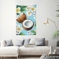 thumbnail image 2 of coconuts flowers wall art Tapestry, 100% Polyester Decorations for Dorm, Wall Hanging for decorative wall hanging, decorative bedroom, living room decoration, 2 of 6
