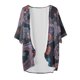 thumbnail image 4 of Cárdigan de moda para mujer, informal, cuello redondo, manga 1/2, blusa, camiseta estampada, top dulce, cárdigan, blusa de poliéster para mujer, 4 of 4