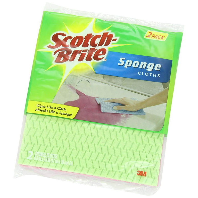 Scotch-Brite Sponge Cloth, 2-Count Pack of 6, Size: 12 Cloths