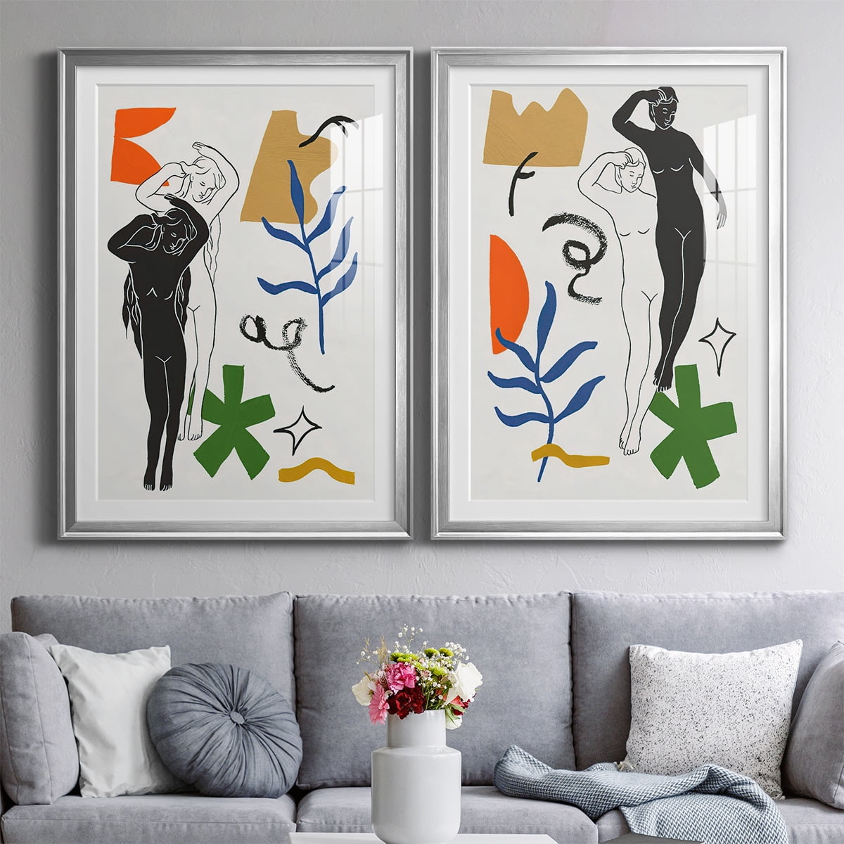Wexford Home Starry Venus I Premium Framed Print, 30.5" x 42.5" - Ready to Hang, Silver (Set of 2)
