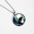 thumbnail image 4 of Sea Lion Glass Circular Pendant Necklace for Women - Elegant Glass Design Womens Necklace, 4 of 5