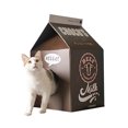 thumbnail image 1 of Cardboard Cat House Corrugated Paper Milk Box Shape Cat Scratching House Bed for Cats Kittens, 1 of 8