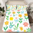 thumbnail image 2 of Homewish Kawaii Rainbow Daisy Bed Sheets,Multicolor Cartoon Plant King Sheets,White Green Pink Sheet Set For Girl Teens,Ultra Soft Home Decor,4 Pieces, 2 of 7