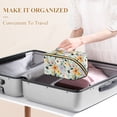 thumbnail image 3 of FORMRS Makeup Bag Travel Cosmetic Organizer for Women Fold Flat Zipper Pouch with Handle, Green Floral Pattern, 3 of 8