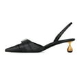 thumbnail image 3 of XYD Women Graceful Pointed Toe Buckle Pumps Cute Metal Low Heel Slip On Slingbacks Office Dress Shoes Size 9 Black, 3 of 4