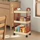 thumbnail image 4 of Carrito de Cocina de 3 Niveles con Reposabrazos | Carrito Multiusos de Plástico con Ruedas | Rojo, Rosa, Amarillo y Blanco | Organizador de Artículos de Tocador | Estante Rodante Multiusos para Refri, 4 of 6