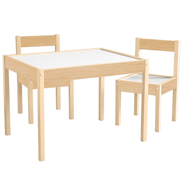 Kids House Mesa Montessori Sprout Set Infantil de Madera de Abedul y MDF con 2 Sillas, Ideal para Niños Pequeños, Juego, Aprendizaje, Lectura y Manualidades, Diseño Compacto y Seguro, 64x48cm