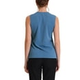 thumbnail image 3 of INSPIRE CHIC Women's Sleeveless Pleated Front V Neck Work Office Blouses XS Blue Gray, 3 of 7