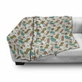 thumbnail image 2 of Knitting Soft Flannel Fleece Blanket, Yarn Balls Crochet Needlework Workshop Handicrafts Relaxing Activities, Cozy Plush for Indoor and Outdoor Use, 50" x 60", Pale Coffee Turquoise, by Ambesonne, 2 of 5