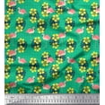 thumbnail image 1 of Soimoi Cotton Cambric Fabric Monstera Leaves,Floral & Flamingo Bird Print Fabric by The Yard 42 Inch Wide, 1 of 1