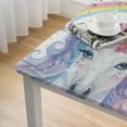thumbnail image 4 of HAOXIT Unicorns Party Tablecloths for Decoration, Square Rectangle Party Table Covers for Kids Girls Birthday Baby Shower Party Supplies White, 4 of 7