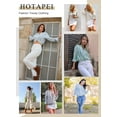 thumbnail image 5 of HOTAPEI Button Down Blouses for Women Striped Shirts Casual Long Sleeve Shirt Tops, 5 of 7