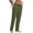 04-Amry Green, variant on Mens Cotton Linen Pants Elastic Waist Drawstring Loose Casual Summer Beach Pants Khaki M