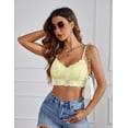 thumbnail image 3 of Lace Bralettes for Women Padded Bralette Camisole Racerback Crop Top Floral Lace Bralettes V Neck, 3 of 5