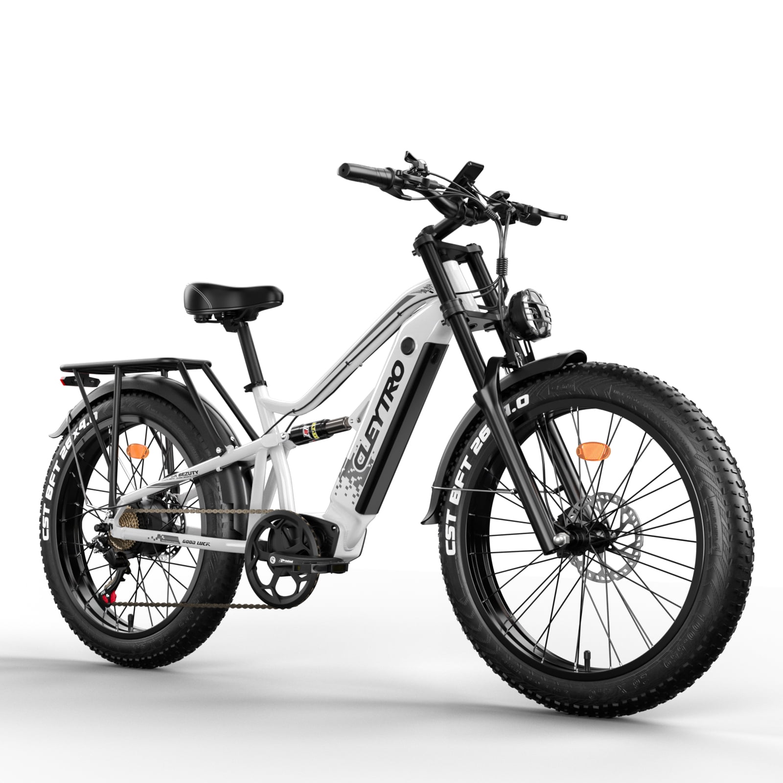 Cleytro 26 inch Electric Bike for Adults, 750W Folding Fat Tire Bikes, 52V Ebike 19Ah Removable Li-Ion Battery 7-Speed