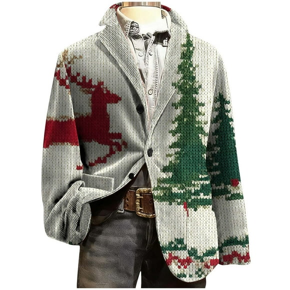 Birdeem Men's Corduroy Print Ceremonial Dress Coat, Pocket Button Party Outerwear