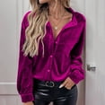 thumbnail image 6 of Mittory Velvet Tops for Women Long Blazer Jackets Long Sleeve Cardigan Jackets Slim Fit Button Down Shirts, 6 of 7