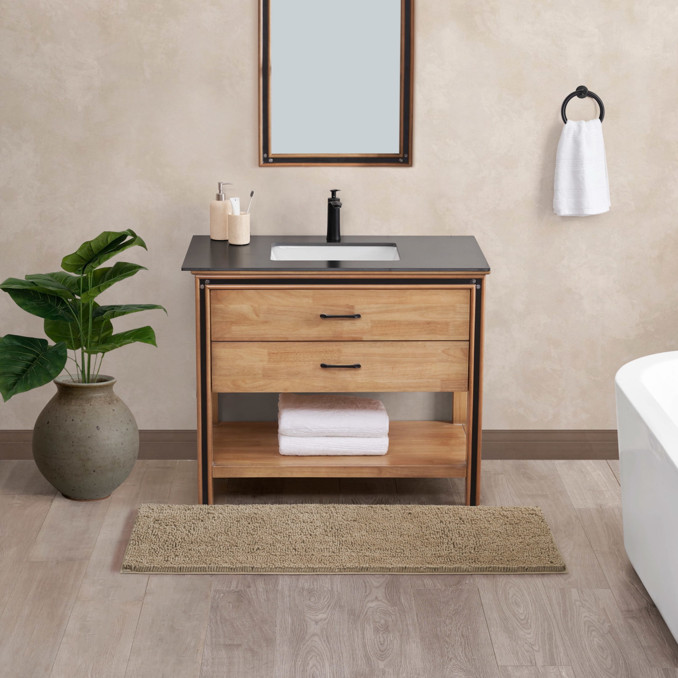 Resort Collection Chenille Plush Loop Bath Mats