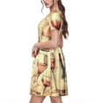 thumbnail image 2 of Disketp Wine para Vestido de Manga Corta para Mujeres, Vestidos de Verano para Mujeres, Casual y Holgado para la Playa, 2 of 6
