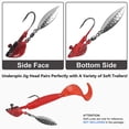 thumbnail image 3 of Fishing Jig Heads Underspin Jig Head Hooks with Spinner Blade Underspin Swimbait Hooks Under Spinner Jig Heads for Bass Crappie Trout Walleye Fishing 1/4oz 3/8oz 2/5oz, 3 of 7
