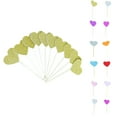 thumbnail image 3 of 30pcs Heart Shape Cake Toppers Insert Cards with Toothpick Cupcake Decorations \- Frosted Gold, 3 of 9