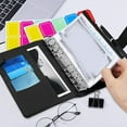 thumbnail image 3 of A6 Budget Binder Money Organizer with 10Pcs Zipper Pockets 2Pcs Labels 12Pcs Expense Tracker Leaf Cash Notebook Binder Budget Planner (Black), 3 of 6