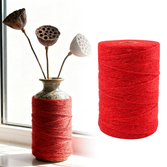 Shiogb Hot Sale! 2Mm*200M Jute Rope Rope Made With Natural Fibers Its Tear Property Makes It Ideal for Decorating Gardens And Decorative Packaging, 3-Strand Colorful Hemp Rope Diy Hand-Woven