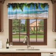 thumbnail image 6 of Ocean Beach Curtain Valances for Windows, Kitchen Valance Window Treatments Panel 2 Pack, Palm Trees Summer Tropical Island Seaside Rod Pocket Short Curtains for Bathroom Bedroom 42 x 12 Inch, 6 of 8
