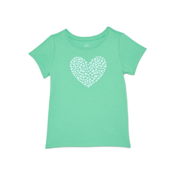 Wonder Nation Toddler Girls Tee with Short Sleeves, Sizes 18M-5T