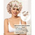 thumbnail image 5 of Double Layer Satin Hair Bonnet with Tie Band, Reversible Silk Sleep Cap, Soft Breathable Night Hair Wrap for Curly Natural Hair Daily Hair Care, 5 of 8
