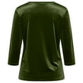 thumbnail image 4 of Velvet Tops for Women Long Sleeve Crewneck Dressy Elegant Date Night Velour Shirts, Army Green L, 4 of 6