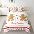 thumbnail image 2 of Feelyou Merry Christmas Twin Bedding Sets 7-Piece, Gingerbread Man Bedding Comforter Set, Green Red Snowflake Reversible Sheet Sets, Luxury Bedroom Decor, 2 of 7
