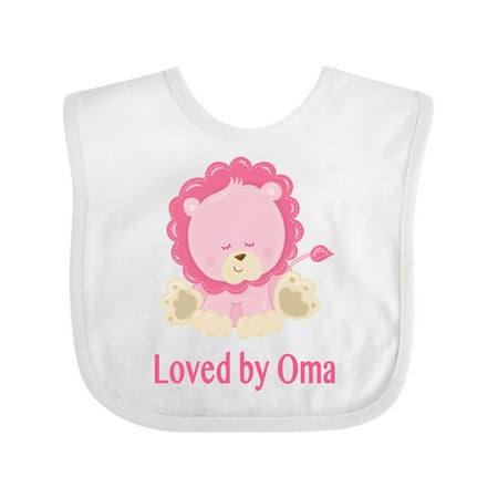 

Inktastic Loved by Oma Gift Baby Girl Bib