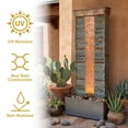thumbnail image 4 of Sunnydaze Rippled Slate Outdoor Water Fountain with Light, 4 of 11