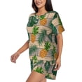 thumbnail image 2 of Picia Pineapples Palm Leaves Pajamas Sets for Women Soft Short-Sleeved Pjs with Lounge Shorts Two Piece Sleepwear-Medium, 2 of 9