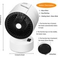 thumbnail image 4 of Mini calentador de cerámica, calentador de ventilador con cabezal de vibración automático, calentador de escritorio portátil de bajo consumo de 600 W para oficina, dormitorio, sala de estar, protecció, 4 of 5