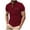 Red T Shirt, variant on Navy Short Sleeve T Shirts for Men Trendy Dress Work Shirt Patchwork Button Down Pullover Tops Summer Business Tees M
