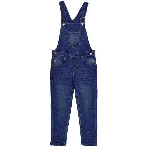 Overol Vaquero Para Niño Grande, con Banda Elástica en el Interior, Suave y Elástico, Para Trabajo,KIDSCOOL SPACE, Azul, 5-6 Años