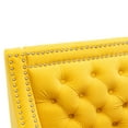 thumbnail image 5 of Accent Chair with Arms, Mid Century Modern Decorative Side Chair , Upholstered Reading Chair with Wood Legs Nailhead Studded Wingback Velvet Fabric Chair, for Living Room Bedroom, Yellow, 5 of 7