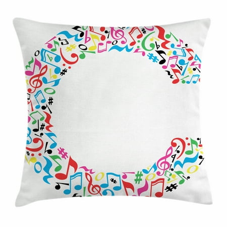 Letter C Throw Pillow Cushion Cover Musical Notes Keys Major Minor Letter C Throw Pillow Cushion Cover Musical Notes Keys Major Minor Vibrant Colored Image