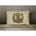 thumbnail image 3 of Yorkie Christmas Flowers Throw Pillow 12 in x 16 in, 3 of 4