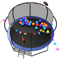 thumbnail image 6 of Witaxima 12FT Kids Trampoline with Safety Enclosure Net, Ladder & Flag Accessories, Outdoor Recreational Blue Trampoline, ASTM Certified, 144in Diameter, 6 of 11