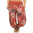 thumbnail image 2 of Pantalon Sarouel à Taille Froncée pour Femmes avec Imprimé Floral, 2 of 4