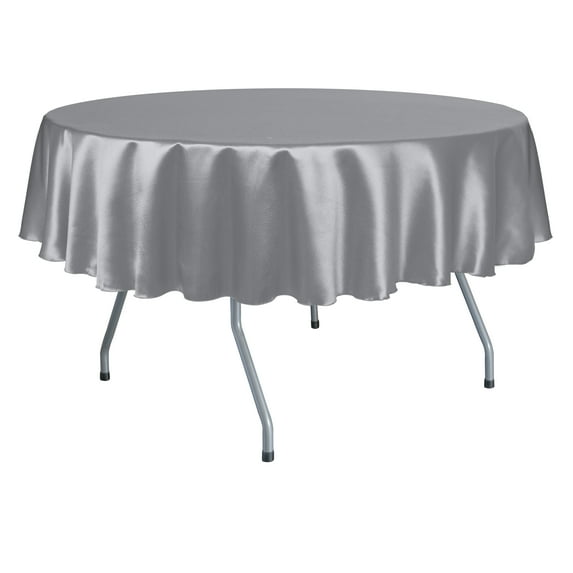 Ultimate Textile (3 Pack) Herringbone - Fandango 84-Inch Round Tablecloth, Silver Grey
