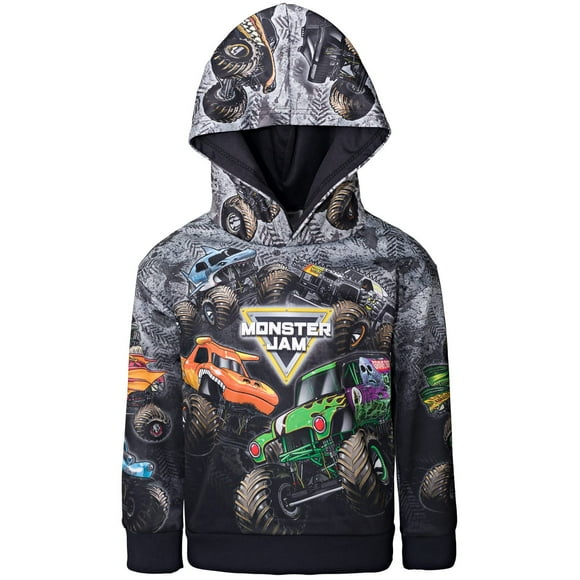Sudadera con capucha Monster Jam Zombie Grave Digger Megalodon para niños de 7 a 8 años